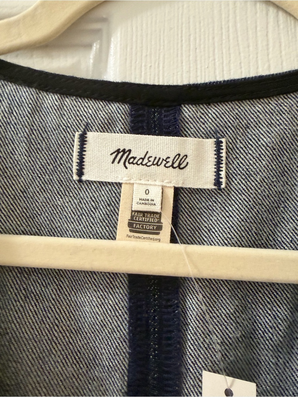 Madewell Denim Cutaway Vest size 0 - Picture 8 of 9